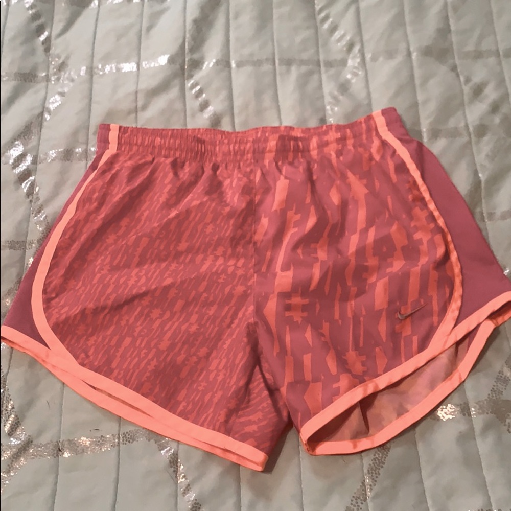 Cute pink and orange neon Nike shorts!